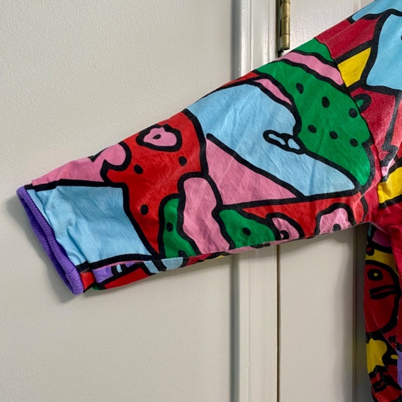 RARE 1987 Vintage Peter Max Neomax double sided/reversable puffy sweatshirt - Picture 2 of 11